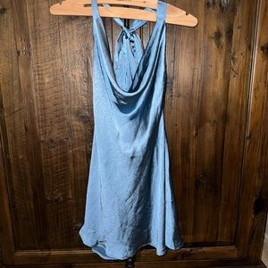Hello Molly blue silk mini dress!!